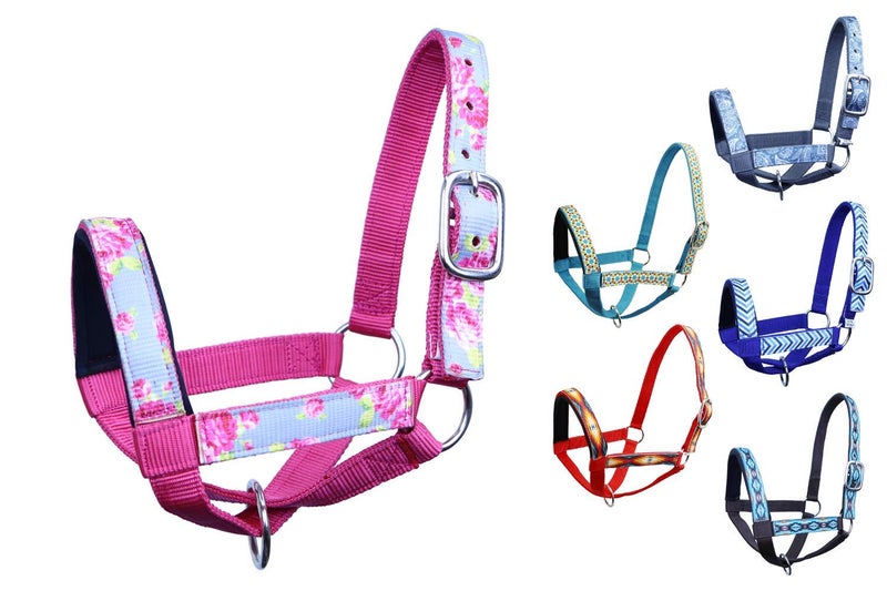 Paris Tack Derby Originals Patterned Double Layer Nylon Figure-8 Cow Halters and Sizes - Image 1